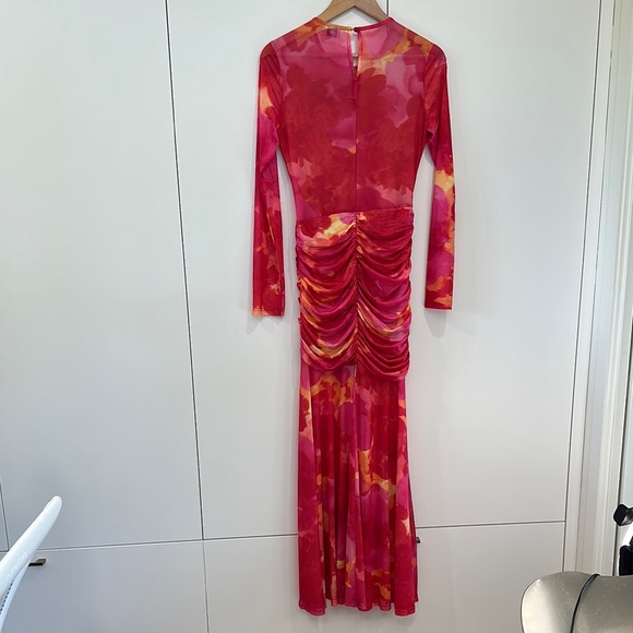 Vibrant Long Sleeve Dress in Red and Orange - Picture 6 of 9